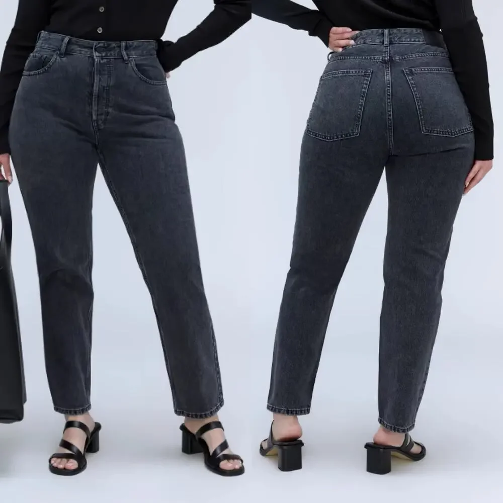 Everlane The Curvy ’90s Cheeky Straight Jean Washed Black Women's 27R NWT - Picture 1 of 13